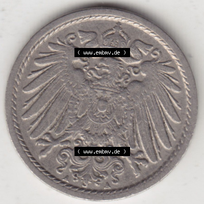 Münzen Deutschland 1871-1918 Kaiserreich 1890-1915, 5 Pfennig A, 1906 (2) Sammlung
