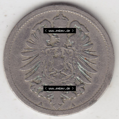 Münzen Deutschland 1871-1918 Kaiserreich 1873-1889, 10 Pfennig A, 1888. Rückseite einer Münze aus dem Deutschen Kaiserreich... Sammlung