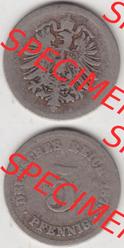 Münzen Deutschland 1871-1918 Kaiserreich 1874-1889, 5 Pfennig A, 1875 (4) Sammlung