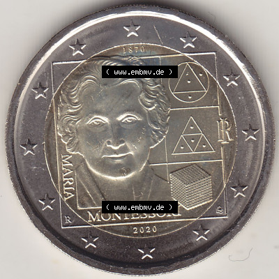 Münzen Euromünzen 2020, 2 Euro Gedenkmünze Italien 2020-2020, 2 Euro Maria Montesson. 2 Euro Gedenkmünze, gültiges Zahlungsmittel... Sammlung