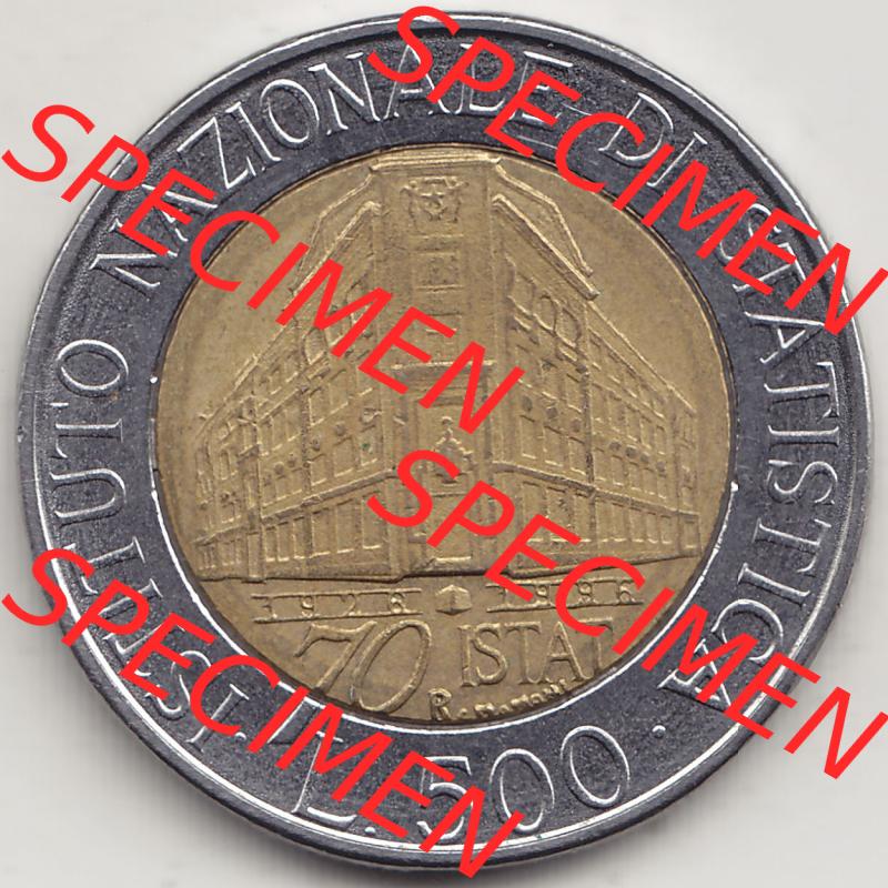 Münzen Italien / Italia Eurovorläufer, Gedenkmünze vor Euroeinführung 1996-1996, 500 Lire, 70 Jahre Nationales Institut für Statistik (1926-1996),... Sammlung