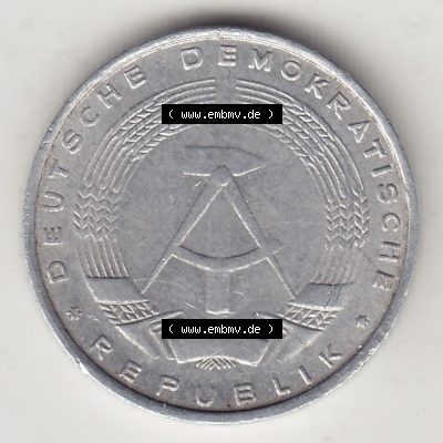 Münzen Deutschland DDR 1968-1990, A 5 Pfennig 1968-4. Vorderseite einer Münze aus der ehemaligen DDR in Europa als Digitales Bild / Bildmaterial zum Herunterladen für Sammler... Sammlung