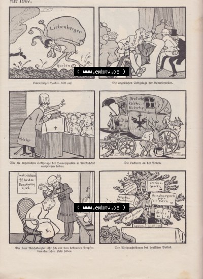 Der wahre Jacob 1908 Satire im deutschen Kaiserreich Nr. 560, 5679, Jahresübersicht 1907, Liebenberger, Eulenspiegel tritt auf... Sammlung
