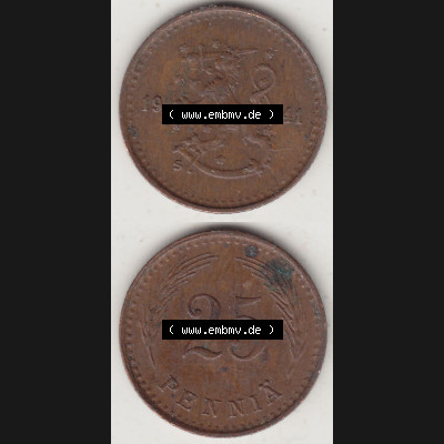 Alte Münzen Finnland, inoffizieller privater Kursmünzensatz / KMS - Zusammenstellung, mit Münze 1940-1943, 25 Penny, Penniä Lupfer 1941-1. Rückseite... Sammlung