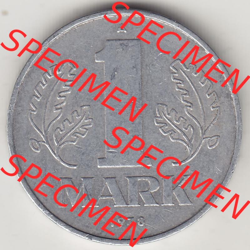 Münzen Deutschland DDR 1972-1990, A 1 Mark 1978. Rückseite einer 1 Mark Münze / Umlaufmünze aus Deutschland der ehemaligen DDR in Europa als Digitales Bild / Bildmaterial... Sammlung