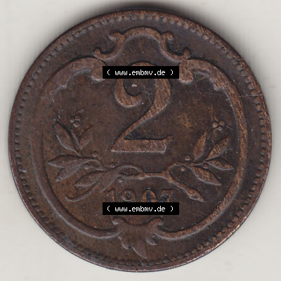Münzen Österreich / Austria Eurovorläufer, Umlaufmünze vor Euroeinführung 1892-1915, 2 Heller, 1907 (2) Sammlung