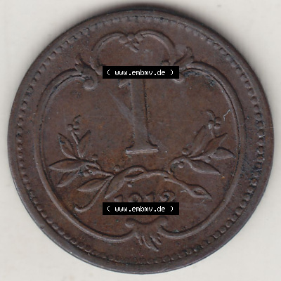 Münzen Österreich / Austria Eurovorläufer, Umlaufmünze vor Euroeinführung 1892-1916, 1 Heller 1912 (2) Sammlung