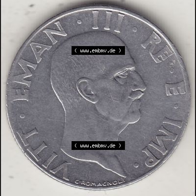 Münzen Italien / Italia Eurovorläufer, Umlaufmünze vor Euroeinführung 1939-1943, 50 Centesimi, Cent, Viktor Emanuael III., G ROMAGNOLI VITT... Sammlung