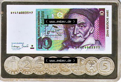 Silberbarren Europa Deutsche Banknoten-Motiv 10 DM zu 1 Unze Silber Sammlung