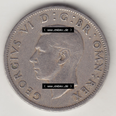 Münzen Großbritannien Eurovorläufer, Umlaufmünze vor Euroeinführung 1947-1948, 2 Schilling - Shillings 1949 (Stück 2). Vorderseite... Sammlung