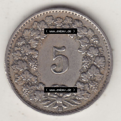 Münzen Schweiz Eurovorläufer, Umlaufmünze 1879-1980, 5 Rappen 1922 Helvetica (2) Sammlung