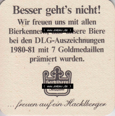 Bierdeckel 1980-1981 Harklberg, freuen auf ein Hacklberger (2) Sammlung