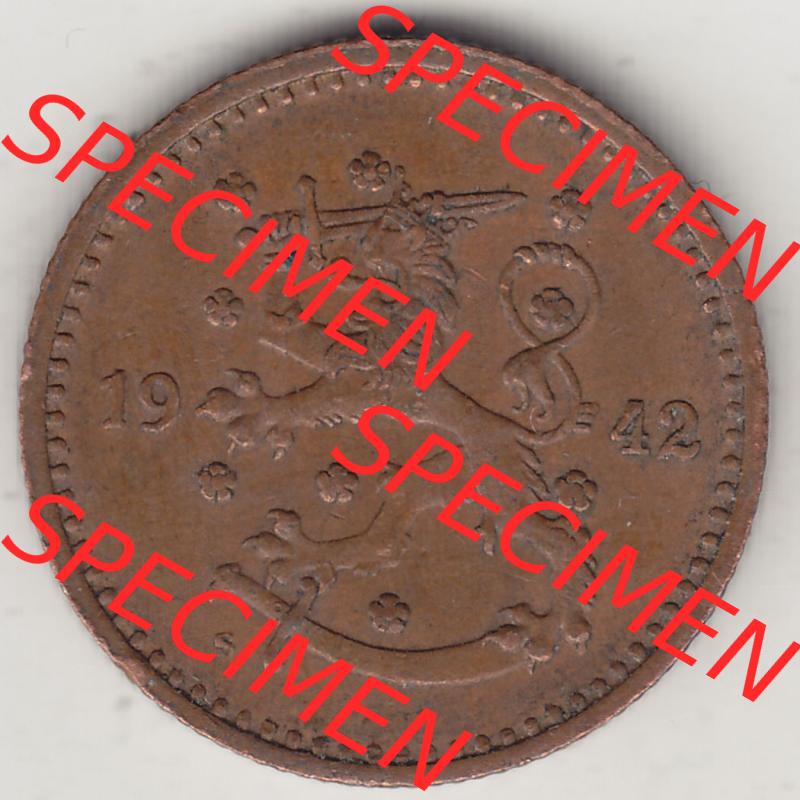 Alte Münzen Finnland, inoffizieller privater Kursmünzensatz / KMS - Zusammenstellung, mit Münze 1940-1951, 1 finnische Mark, Markka, Kupfer 1942-1.... Sammlung