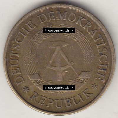 Münzen Deutschland DDR 1969-1990, 20 Pfennig 1969-5, DDR-Telefonmünze. Vorderseite einer 20 Pfennig Münze / Umlaufmünze in der DDR auch als Telefonmünze... Sammlung