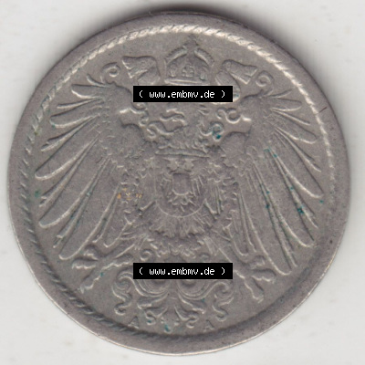 Münzen Deutschland 1871-1918 Kaiserreich 1890-1915, 5 Pfennig A, 1905 (2) Sammlung