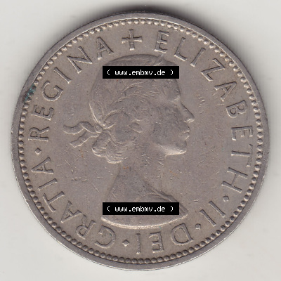 Münzen Großbritannien Eurovorläufer, Umlaufmünze vor Euroeinführung 1954-1970, 2 Schilling - Shillings 1961 (Stück 3). Vorderseite... Sammlung