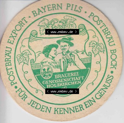 Bierdeckel 50 Jahre Brauerei-Genossenschaft Holzkirchen 300 Jahre Softbräu (2) Sammlung