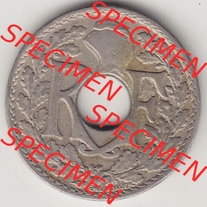 Münzen Frankreich Eurovorläufer, Umlaufmünze vor Euroeinführung 1917-1938, 10 Centimes - Cmes 1923. Vorderseite einer Münze aus Europa als Digitales Bild /... Sammlung