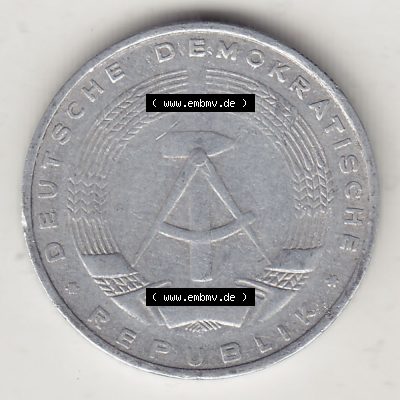 Münzen Deutschland DDR 1968-1990, A 5 Pfennig 1968-2. Vorderseite einer Münze aus der ehemaligen DDR in Europa als Digitales Bild / Bildmaterial zum Herunterladen für Sammler... Sammlung