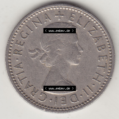 Münzen Großbritannien Eurovorläufer, Umlaufmünze vor Euroeinführung 1954-1970, 1 Schilling - Shilling, 1956 (Stück 2) Wappen... Sammlung