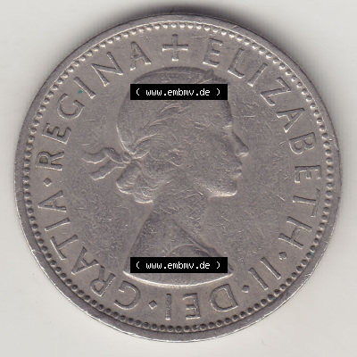 Münzen Großbritannien Eurovorläufer, Umlaufmünze vor Euroeinführung 1954-1970, 2 Schilling - Shillings 1960 (Stück 1). Vorderseite... Sammlung