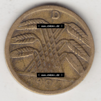 Münzen Deutschland 1918-1932 Weimarer Republik 1923-1924, 5 Rentenpfennig D, 1924 II (2) Sammlung