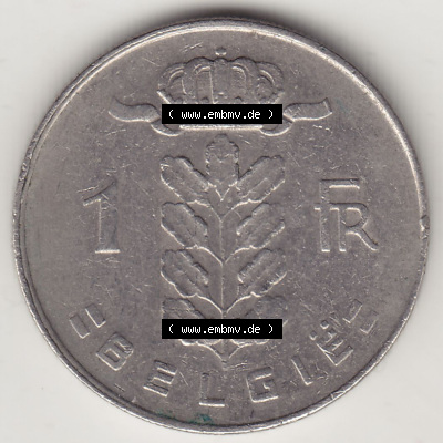 Münzen Belgien Eurovorläufer, Umlaufmünze vor Euroeinführung 1950-1988, 1 FR-Franken 1970 België. Vorderseite einer Münze... Sammlung