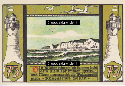Notgeldscheine aus Sellin 1922, 75 Pfennig Ob Winter schneit (2) Sammlung