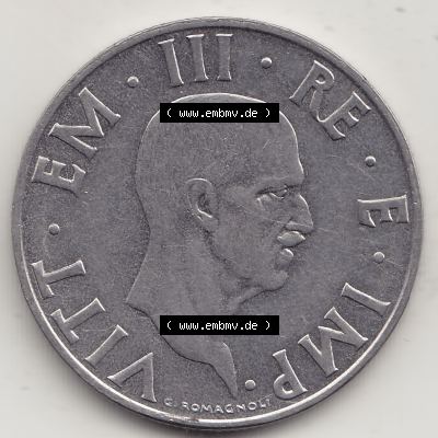 Münzen Italien / Italia Eurovorläufer, Umlaufmünze vor Euroeinführung 1939-1943, 2 Lire, Lira, Viktor Emanuael III., G ROMAGNOLI VITT EMAN III... Sammlung