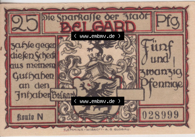 Notgeldscheine aus Belgrad Uniformen 25 Pfennig (2) Sammlung