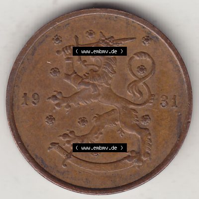 Alte Münzen Finnland, inoffizieller privater Kursmünzensatz / KMS - Zusammenstellung, mit Münze 1919-1940, 10 Penny, Penniä 1931. Vorderseite einer... Sammlung