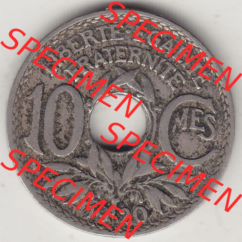 Münzen Frankreich Eurovorläufer, Umlaufmünze vor Euroeinführung 1917-1938, 10 Centimes, 10 CMES EGALITÉ FRATERNITÉ LIBERTÉ 1920-1. Rückseite... Sammlung