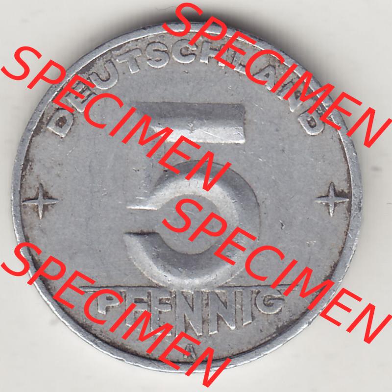 Münzen Deutschland DDR 1952-1953, A 5 Pfennig 1952-2. Rückseite einer Münze aus der ehemaligen DDR in Europa als Digitales Bild / Bildmaterial zum Herunterladen für... Sammlung