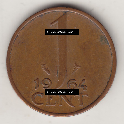 Münzen Niederlande / Netherlands Eurovorläufer, Umlaufmünze vor Euroeinführung 1950-1980, 1 Cent 1964 (2) Sammlung