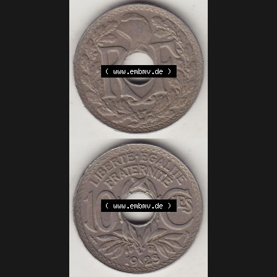 Münzen Frankreich Eurovorläufer, Umlaufmünze vor Euroeinführung 1917-1938, 10 Centimes, RF - Frankreich 10 CMES EGALITÉ FRATERNITÉ LIBERTÉ 1923-1.... Sammlung