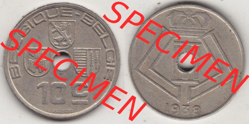 Alte Münzen KMS Belgien, Kursmünzensatz - Zusammenstellung 1938-1940, mit Münze 1938-1939, 10 C, Centime, BELGIQUE - BELGIE 1938-1. Vorderseite und Rückseite... Sammlung