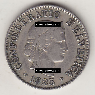 Münzen Schweiz Eurovorläufer, Umlaufmünze 1879-1980, 5 Rappen 1925 Helvetica (1) Sammlung