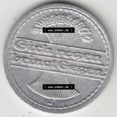 Münzen Deutschland 1918-1932 Weimarer Republik 1919-1922, 50 Pfennig J (2) Sammlung