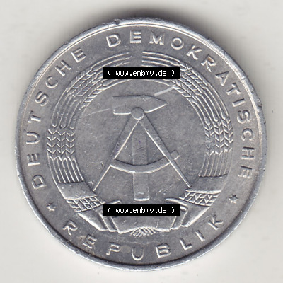 Münzen Deutschland DDR 1968-1990, A 5 Pfennig 1972 (Stück 1). Vorderseite einer Münze aus der ehemaligen DDR in Europa als... Sammlung