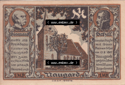 Notgeldscheine aus Naugard, 1 Mark (2) Sammlung