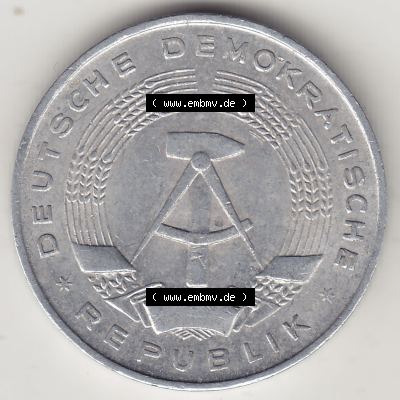 Münzen Deutschland DDR 1956-1963, A 1 Deutsche Mark 1962-4. Vorderseite einer 1 Mark Münze / Umlaufmünze aus Deutschland der ehemaligen DDR in Europa als Digitales Bild... Sammlung