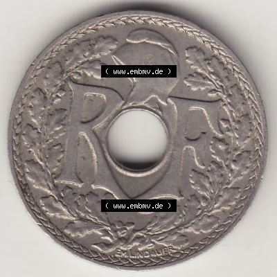 Münzen Frankreich Eurovorläufer, Umlaufmünze vor Euroeinführung 1917-1938, 10 Centimes - Cmes 1938. Vorderseite einer Münze aus Europa als Digitales Bild /... Sammlung