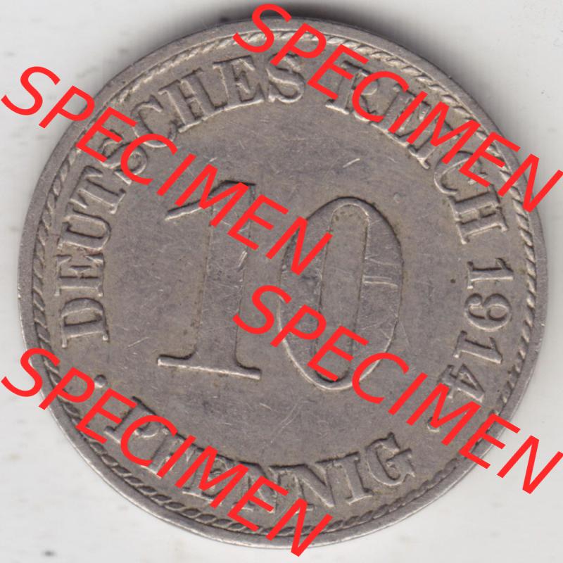 Münzen Deutschland 1871-1918 Kaiserreich 1890-1916, 10 Pfennig A, 1914 (1) Sammlung
