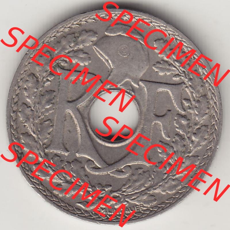 Münzen Frankreich Eurovorläufer, Umlaufmünze vor Euroeinführung 1917-1938, 10 Centimes - Cmes 1938. Vorderseite einer Münze aus Europa als Digitales Bild /... Sammlung