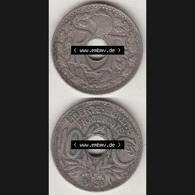 Münzen Frankreich Eurovorläufer, Umlaufmünze vor Euroeinführung 1917-1938, 10 Centimes, RF - Frankreich 10 CMES EGALITÉ FRATERNITÉ LIBERTÉ 1931-2.... Sammlung