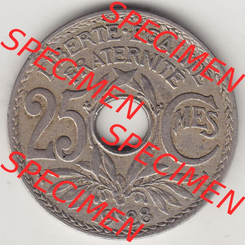 Münzen Frankreich Eurovorläufer, Umlaufmünze vor Euroeinführung 1917-1937, 25 Cmes, Centimes 1928-1 LIBERTE EGALITE FRATERNITE. Rückseite einer Münze... Sammlung