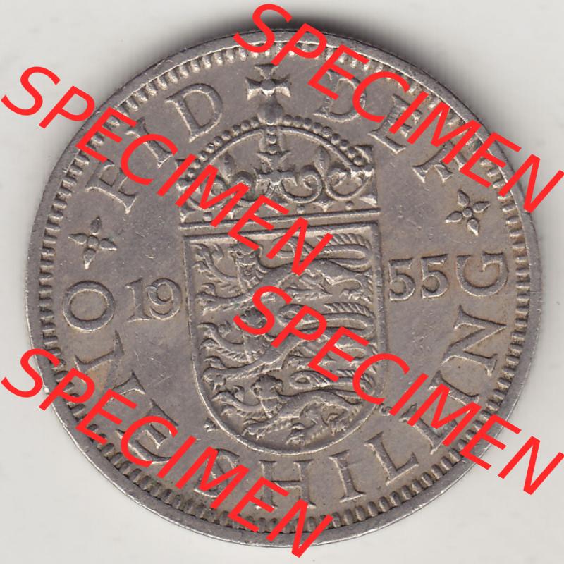 Münzen Großbritannien Eurovorläufer, Umlaufmünze vor Euroeinführung 1954-1970, 1 Schilling - Shilling, 1955-2 Wappen mit drei Löwen. Rückseite... Sammlung