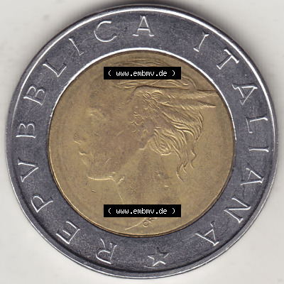 Münzen Italien / Italia Eurovorläufer, Gedenkmünze vor Euroeinführung 1996-1996, 500 Lire, 70 Jahre Nationales Institut für... Sammlung