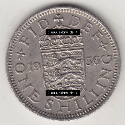 Münzen Großbritannien Eurovorläufer, Umlaufmünze vor Euroeinführung 1954-1970, 1 Schilling - One Shilling, 1956 (Stück 1)... Sammlung