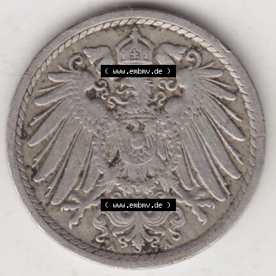 Münzen Deutschland 1871-1918 Kaiserreich 1890-1915, 5 Pfennig A, 1907 II (2) Sammlung